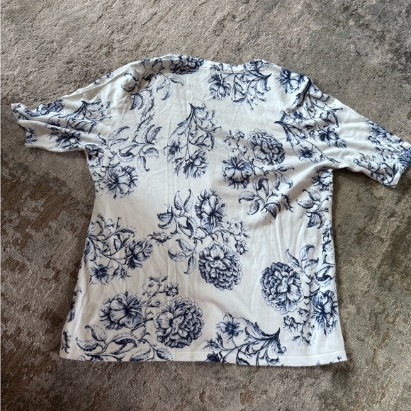 Talbots Cream short Sleeve Button Down sweater - Picture 10 of 12